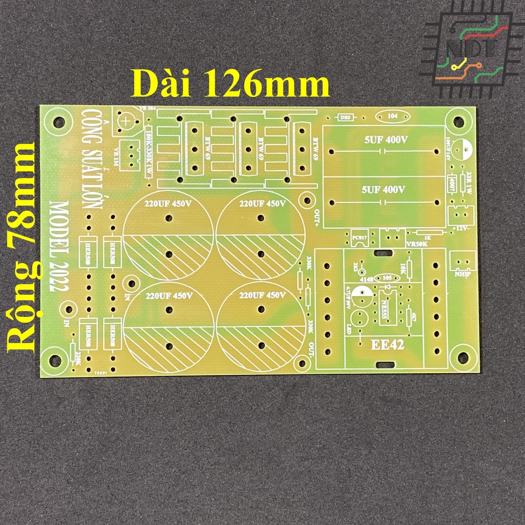 Combo 5 pcb mạch in băm xung dương chất liệu thủy tinh fr4 cao cấp