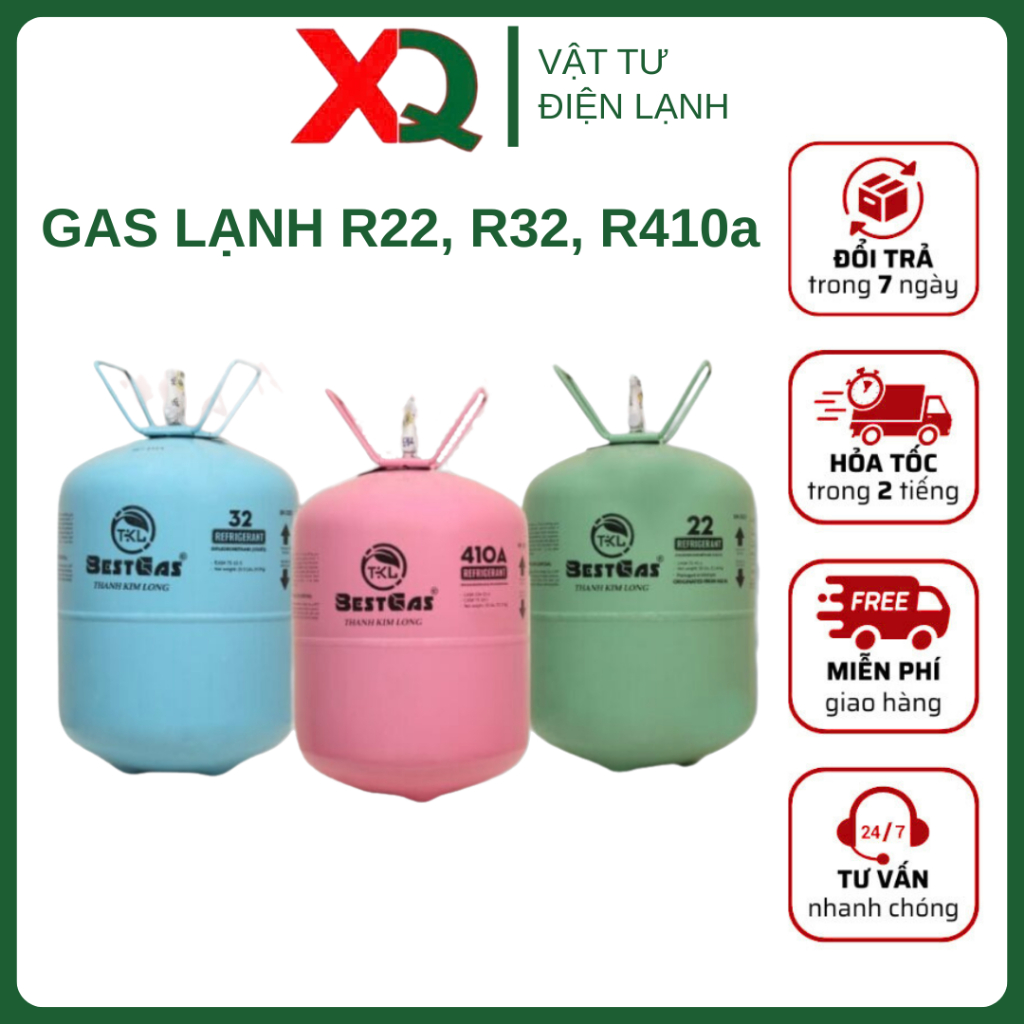 Ga lạnh R22, R32, R410a, R134 chuyên dụng cho máy lạnh, điều hòa - Hàng chất lượng cao