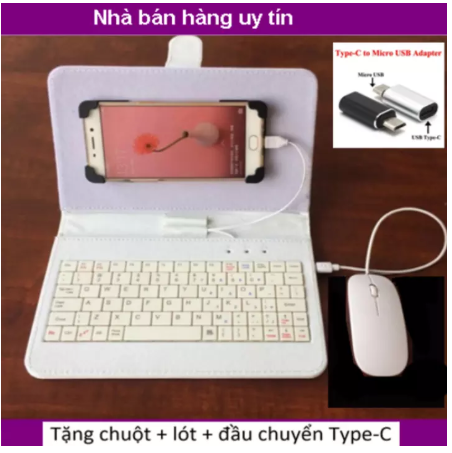 [HCM]Vỏ bảo vệ điện thoại từ 4-8in tích hợp bàn phím chuột cho điện thoại Android + lót chuột và đầu chuyển đổi Type-c