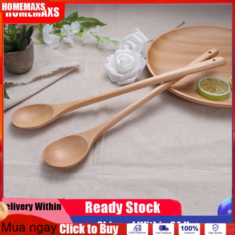 2 Cái Tay Cầm Dài Thìa Khuấy Bằng Gỗ Jam Spoon Dụng Cụ Nấu Ăn Nhà Bếp