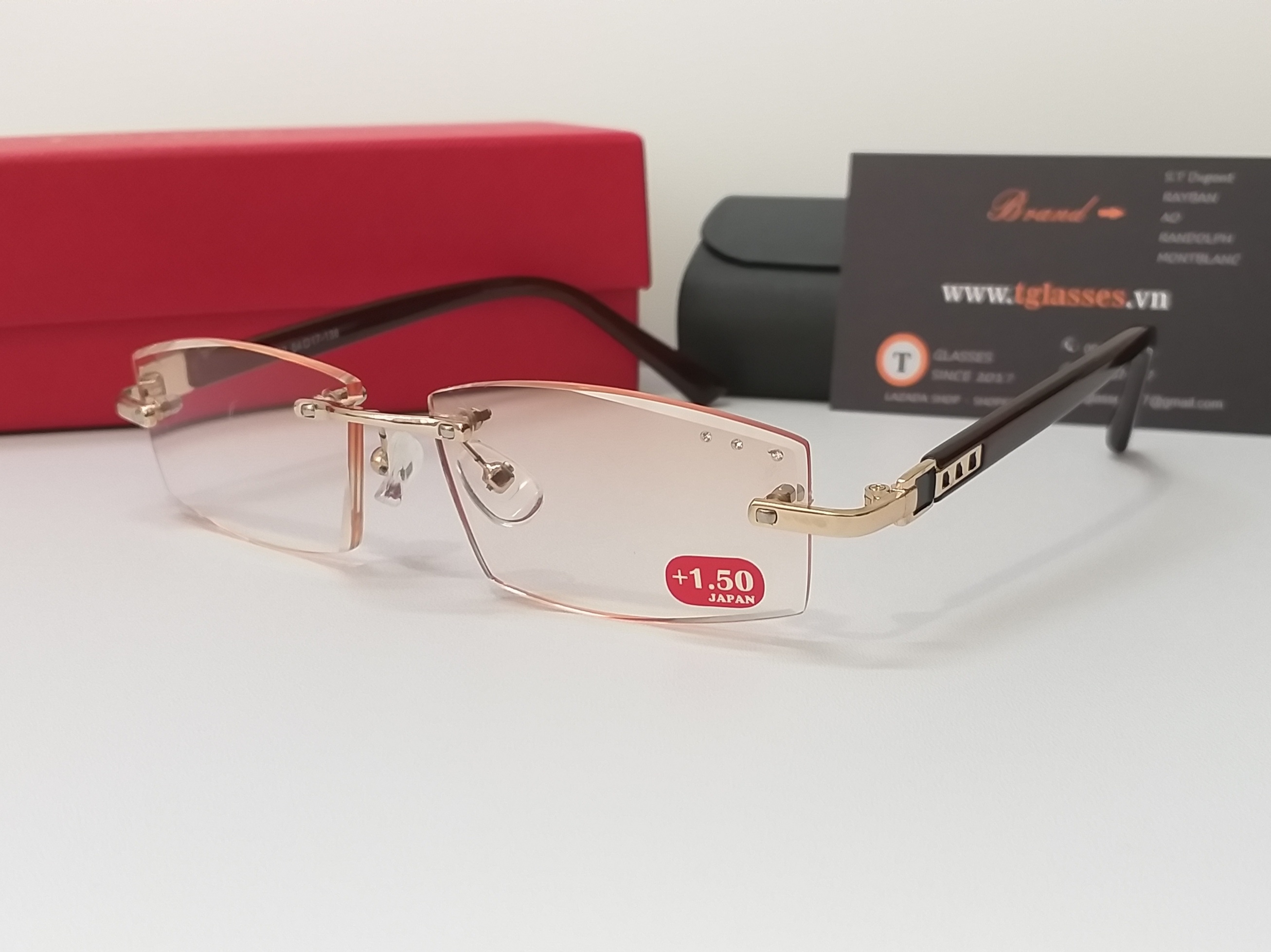 Kính viễn Lão Nam nữ SK910 tròng kính Japan càng đồi mồi - Full Box