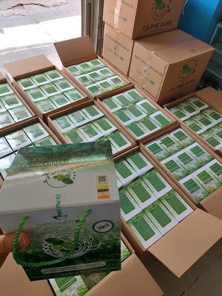 Cà Phê xanh giảm cân kháng mỡ Thiên Nhiên Việt hộp 30 gói