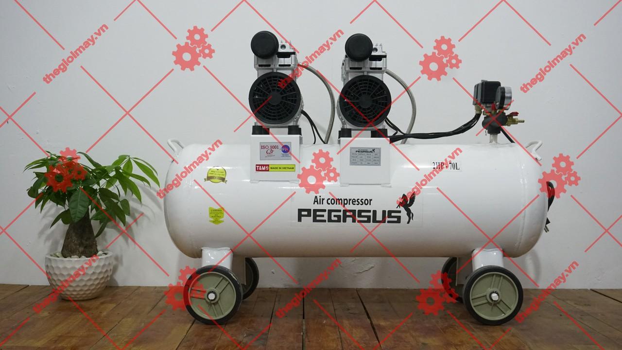 Máy nén khí không dầu Pegasus TM- OF750- 70L Giảm âm chống ồn Kiểu dáng gọn nhẹ Bán chạy nhất thị trường