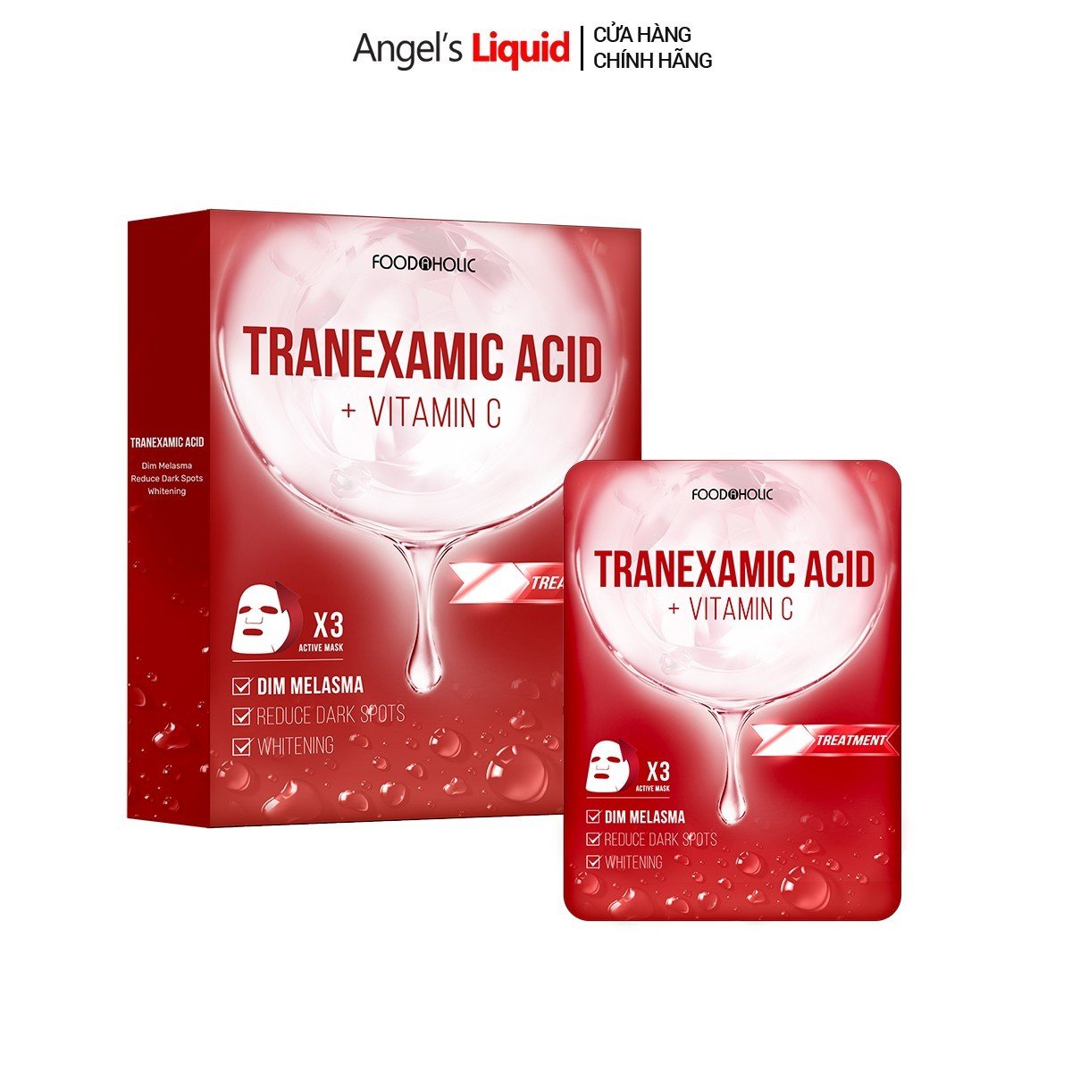 Combo 10 mặt nạ tranexamic acid mờ thâm đỏ, sạm nám 23ml/miếng