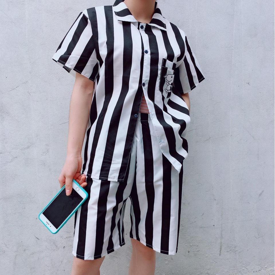 [Dang Thanh Fashion] Bộ Tù Trưởng Sọc Đen Trắng Chất Cực Đẹp - Giá Cực Rẻ