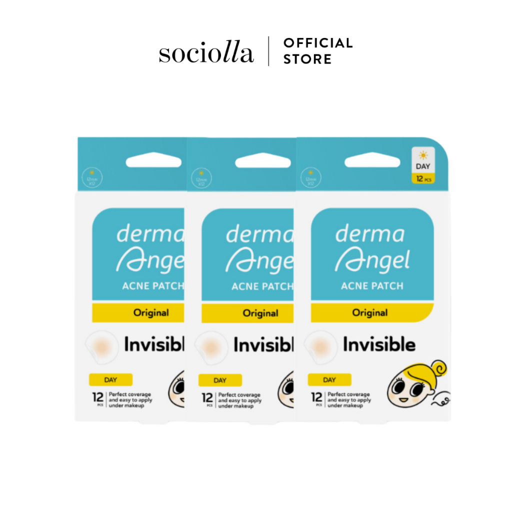 Combo 3 Miếng Dán Mụn Dành Cho Ban Ngày Derma Angel Acne Patch Day 12 Miếng