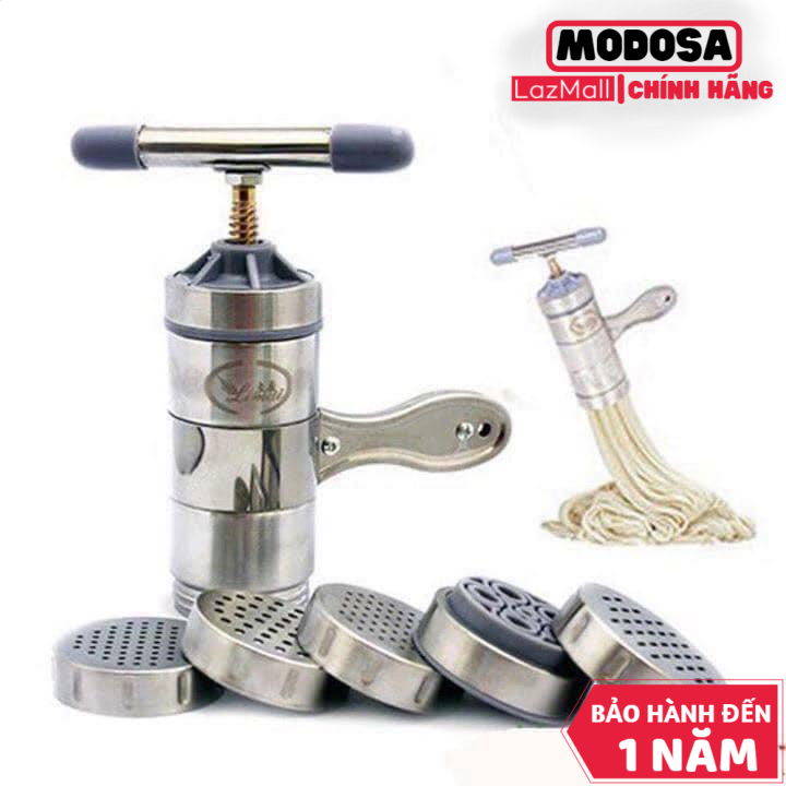 Khuôn modosa làm bún, dụng cụ ép bún tươi, bánh canh, bánh lọt tại nhà. chất liệu inox cao cấp, có 5 đầu tùy chọn.