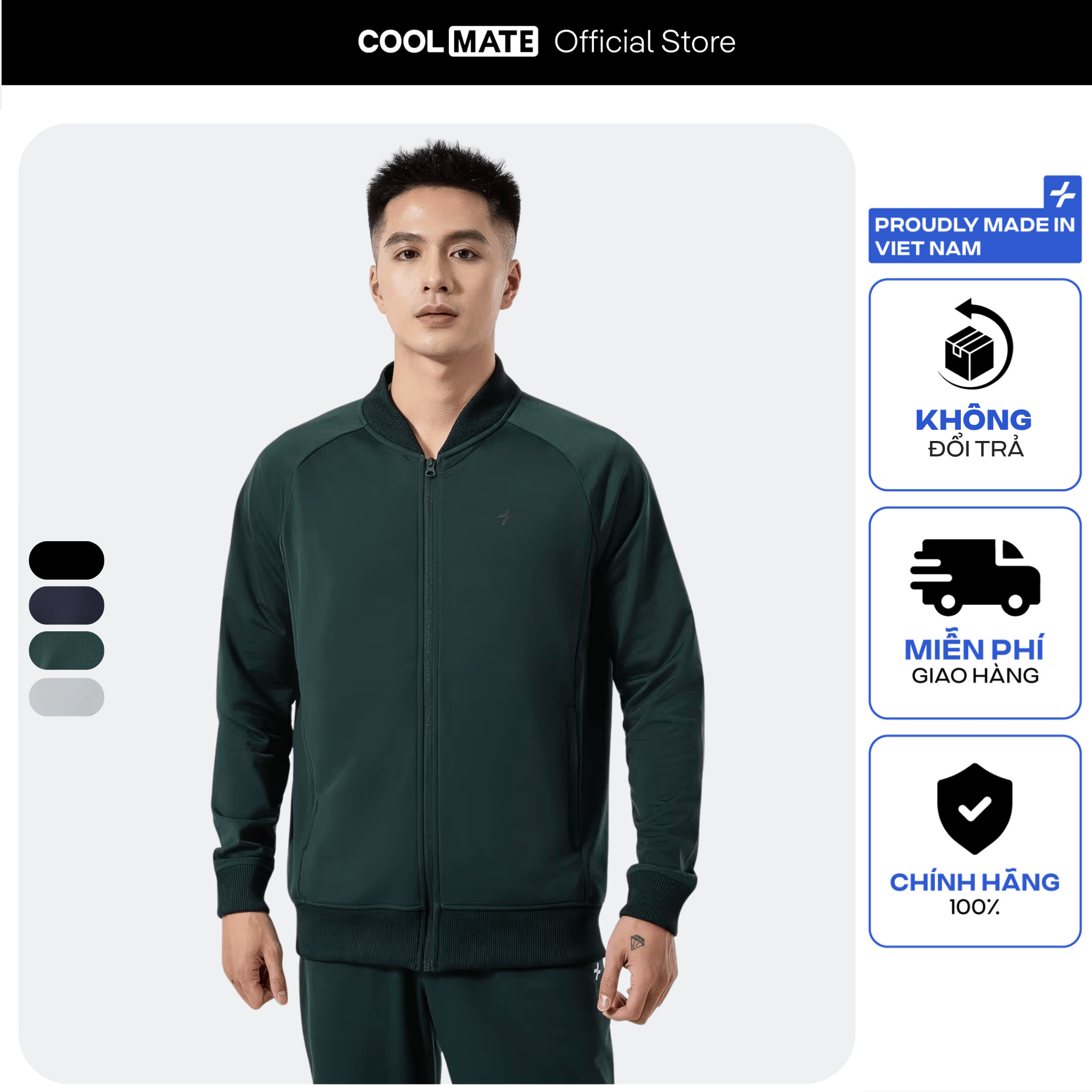   OUTLET - KHÔNG ĐỔI TRẢ Áo khoác thể thao nam Track Jacket cổ Rib Thoáng khí Coolmate 