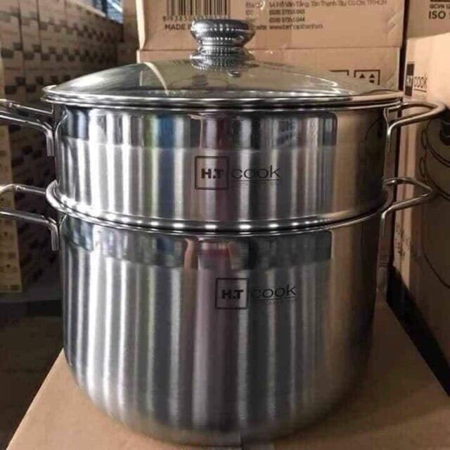 - nồi hấp 2 tầng HT COOk chất liệu inox dùng bếp từ size 28cm giá hấp rời lỗ hấp nhỏ tiện lợi