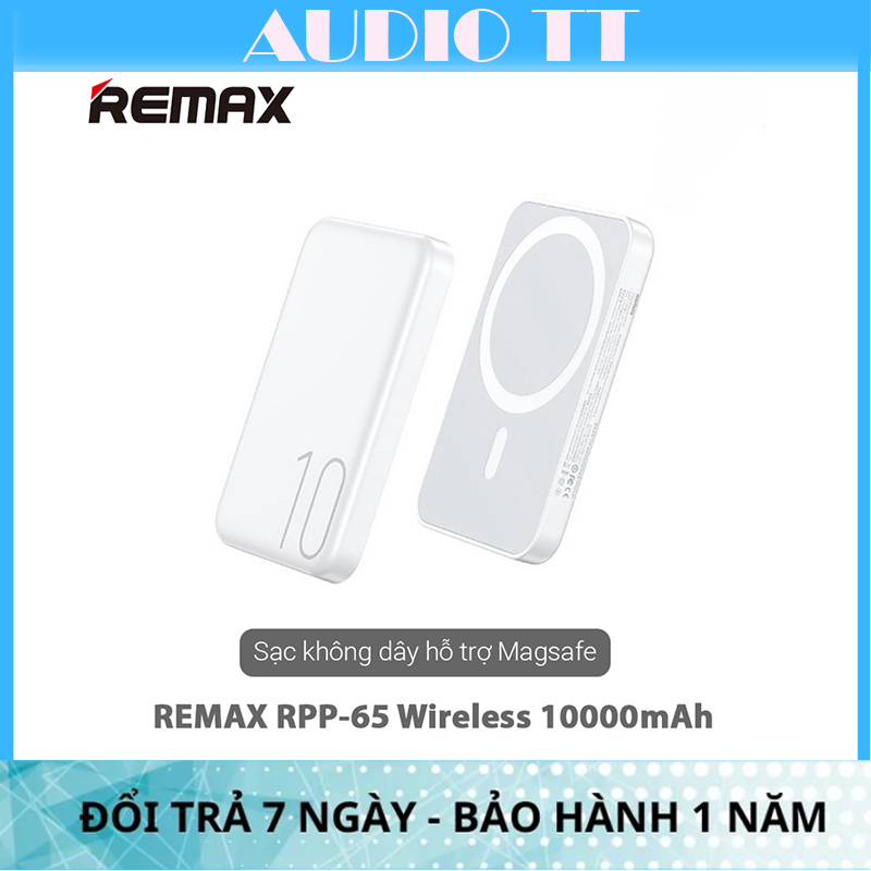Sạc dự phòng không dây 10000mah remax rpp 65 hỗ trợ sạc không dây 15w và sạc nhanh 2 chiều 20w remax việt nam 1 đổi 1 trong 12 tháng