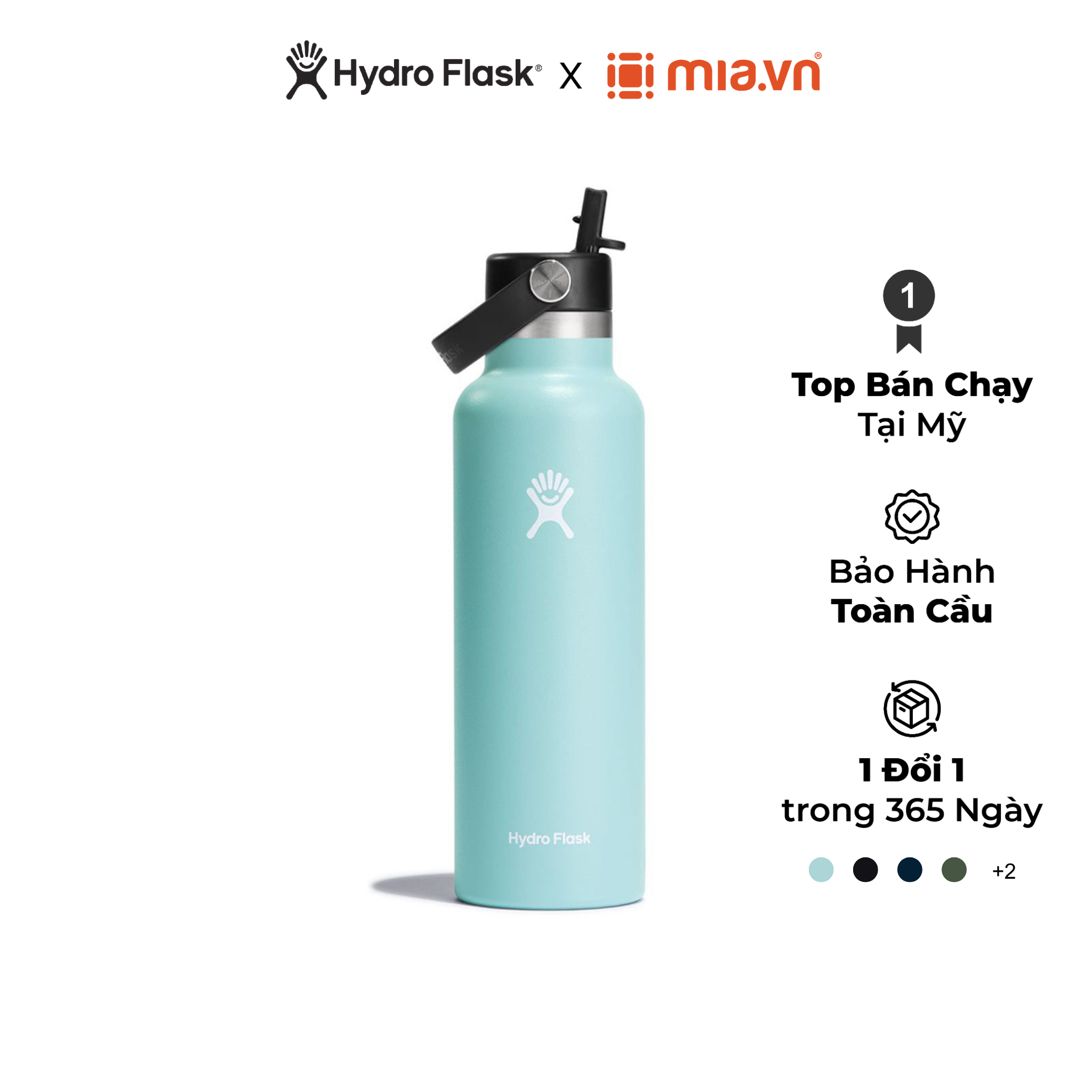 Bình giữ nhiệt hydro flask standard flex straw cap s21fs - 21 oz 621ml