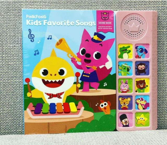 Kid's Favorite Songs - Baby Shark Sound Book - Sách điện tử cho bé - Sách nhạc thiếu nhi (Tặng Gấu tiết kiệm cho bé)