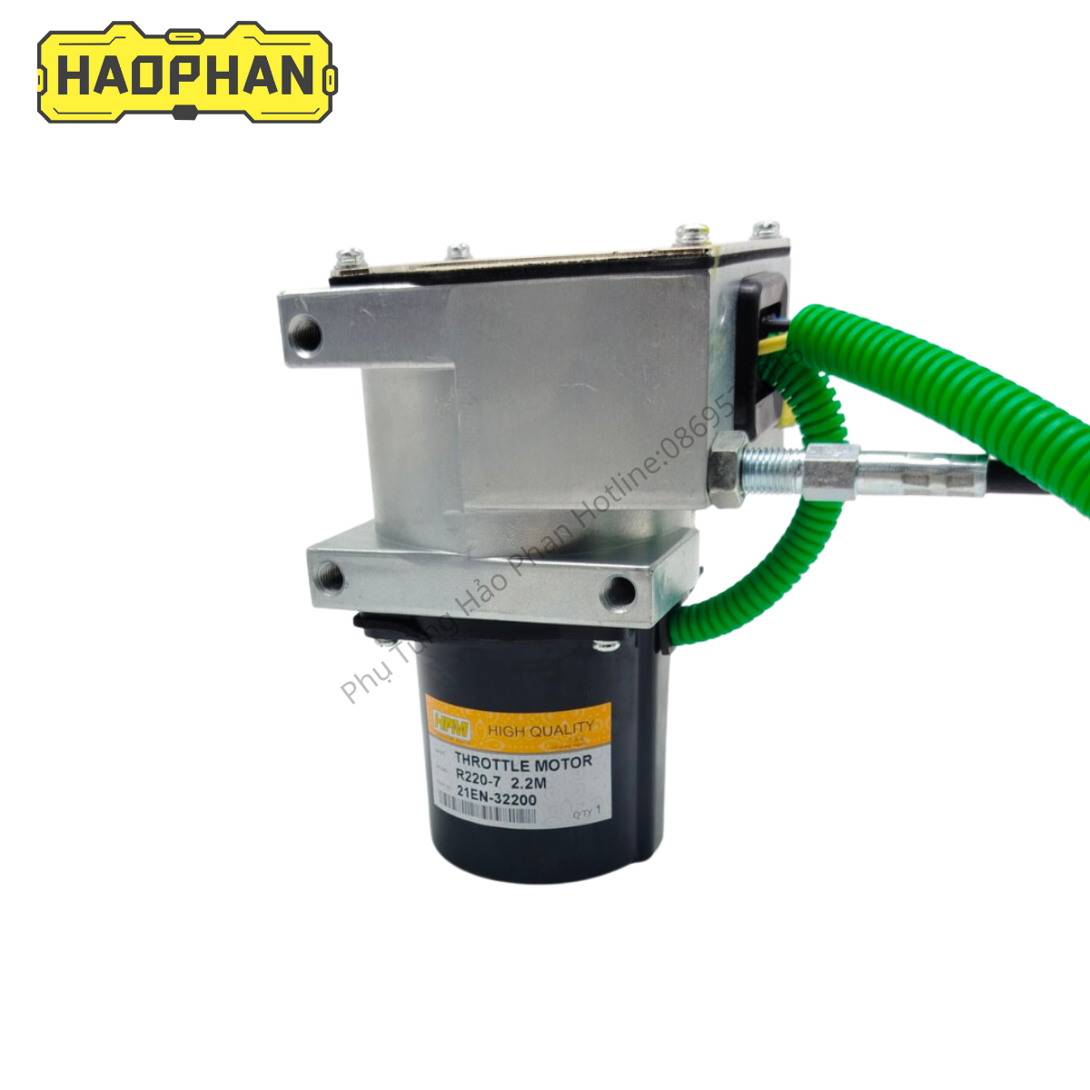 Mô tơ ga hyundai r220-5/7, r225-5/7, r215-5/7 dây ngắn, hàng hpm - bảo hành 6 tháng