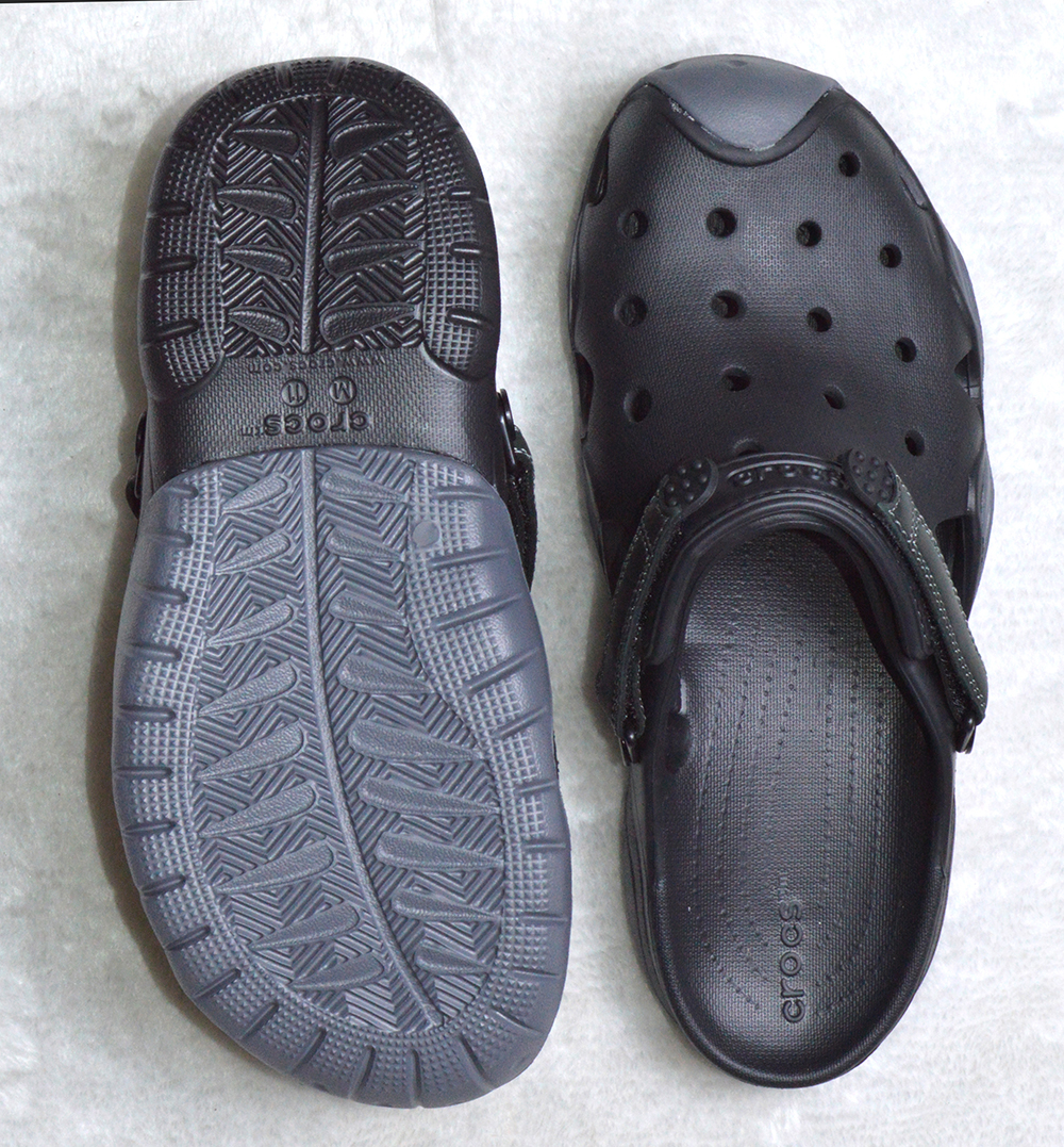 [HCM]Crocs nhựa nam màu xám phối đen