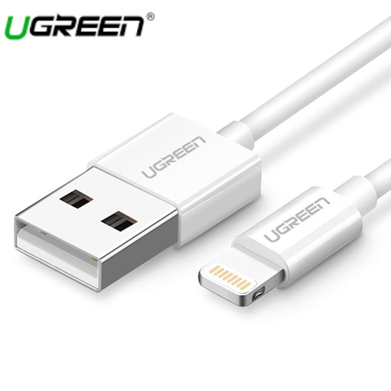 Dây cáp sạc điện thoại iphone ipad lightning 2.4a ugreen 20727 0.5m - ugreen 20727 us155