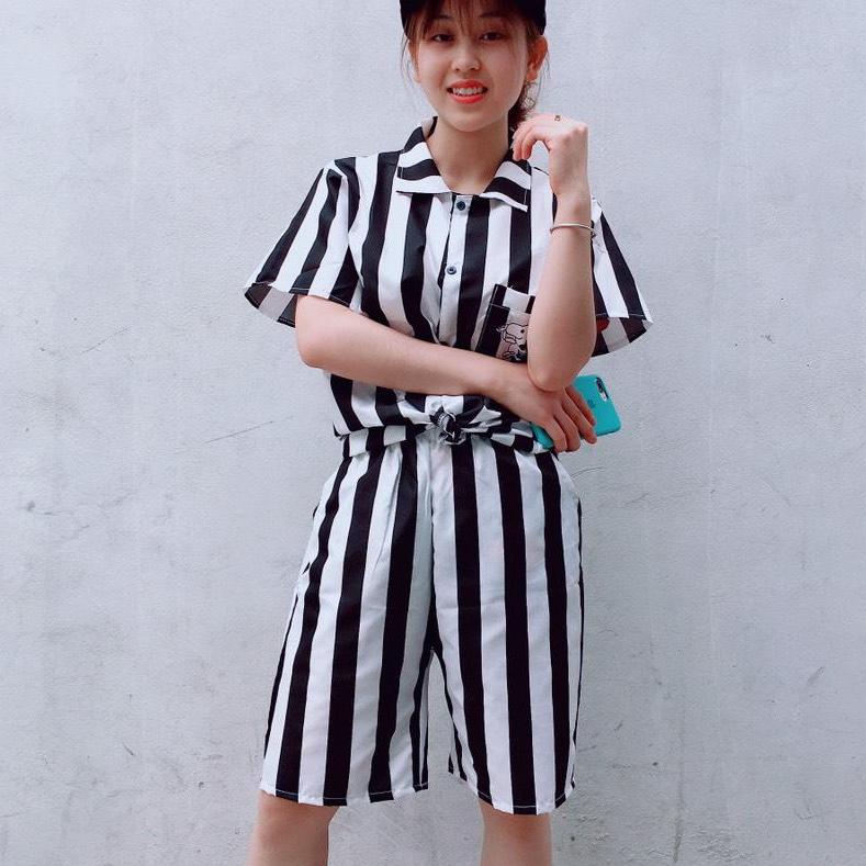 [Nguyen Nam Fashion] Bộ Tù Sọc Đen Trắng - Bộ Pijama Nam Nữ Cực Chất