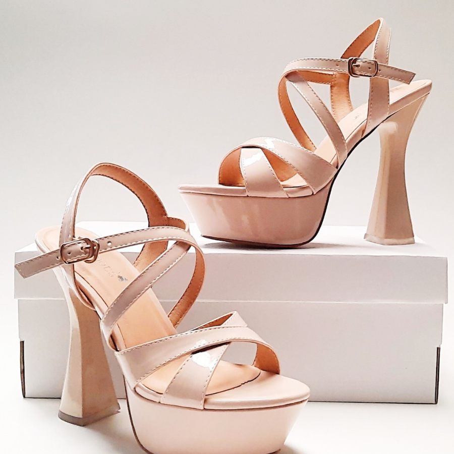 Giày cao gót đế đúp da bóng mềm, gót trụ chắc chắn, êm ái phù hợp cho mọi buổi tiệc, hội họp, dự tiệc 14cm - NS2134