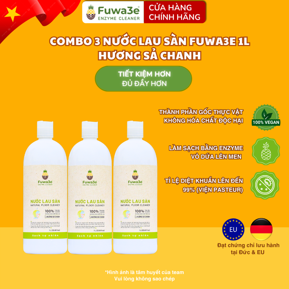 Water mop floor Organic Bio Enzyme pineapple Fuwa3e 1L incense lemon/cinnamon - 6