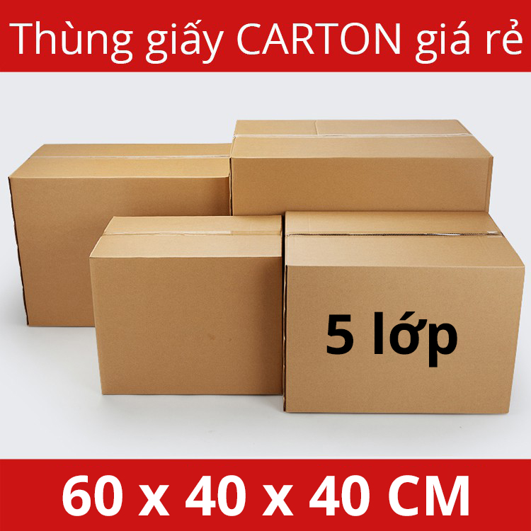 Thùng carton 60x40x40 cm - T02 giá rẻ, nhận thiết kế theo yêu cầu