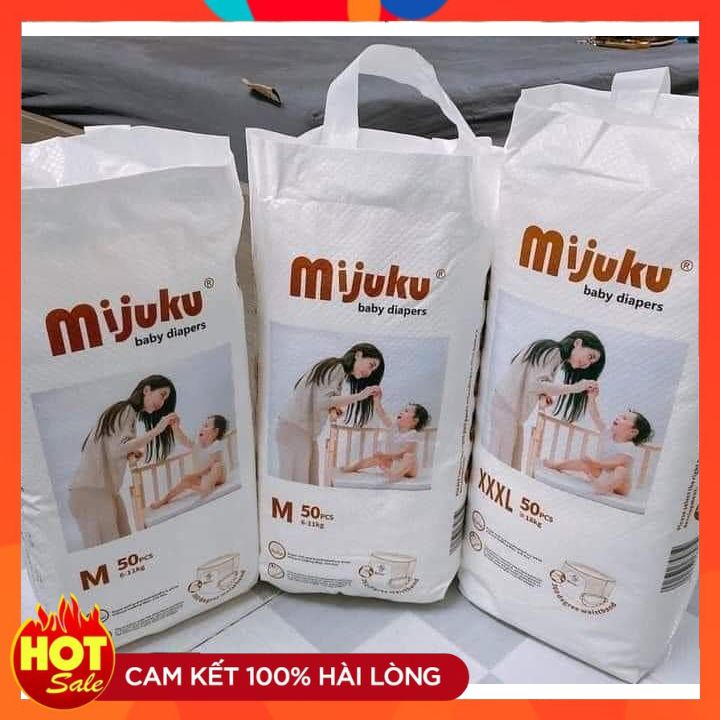 [HÀNG CHÍNH HÃNG] Bỉm Mijuku đủ size S50/M50/L50/XL50/XXL50/XXXL50 - Tặng 1 miếng