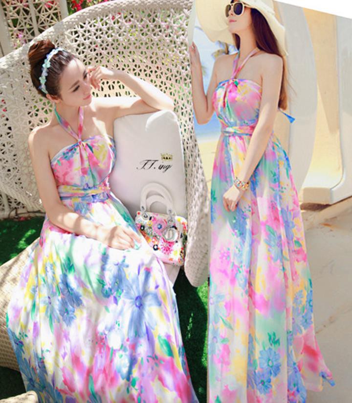 [HCM]ĐẦM MAXI CỔ YẾM DỄ THƯƠNG