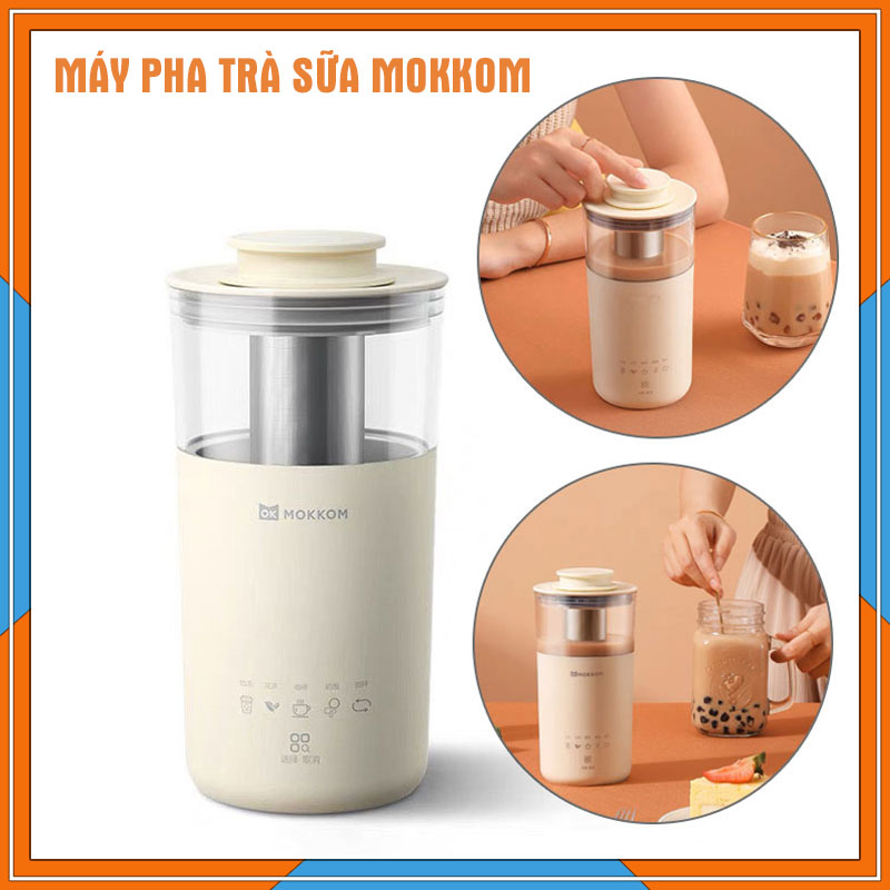 Máy pha cà phê tự động mokkom 350ml, máy pha trà sữa, pha trà đa năng 5 trong 1