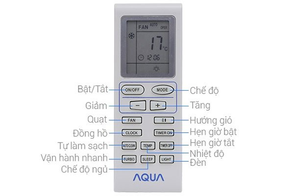 Điều khiển điều hòa AQUA tiện lợi cho gia đình
