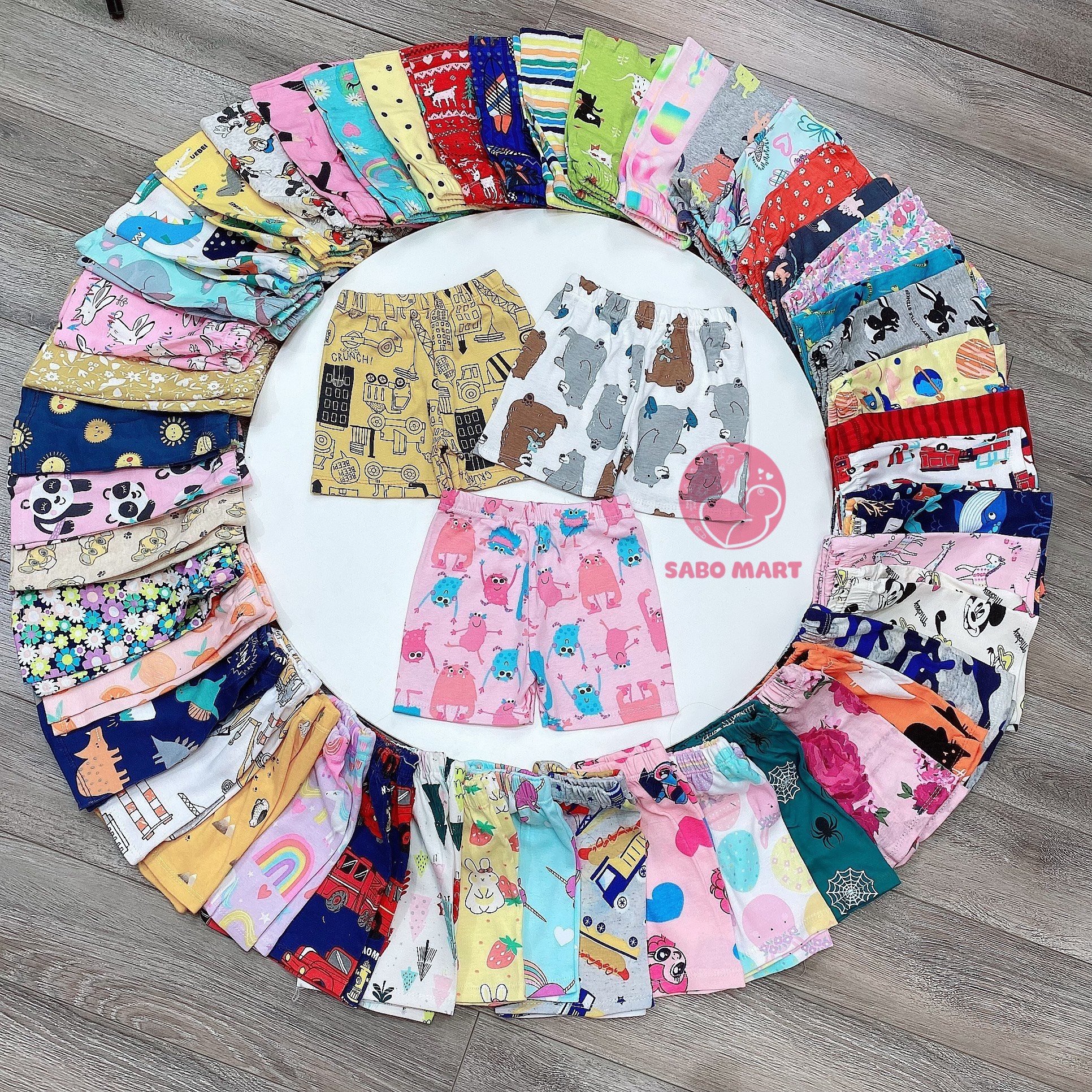 10 quần đùi bozip cotton siêu đẹp cho bé trai, bé gái sabo