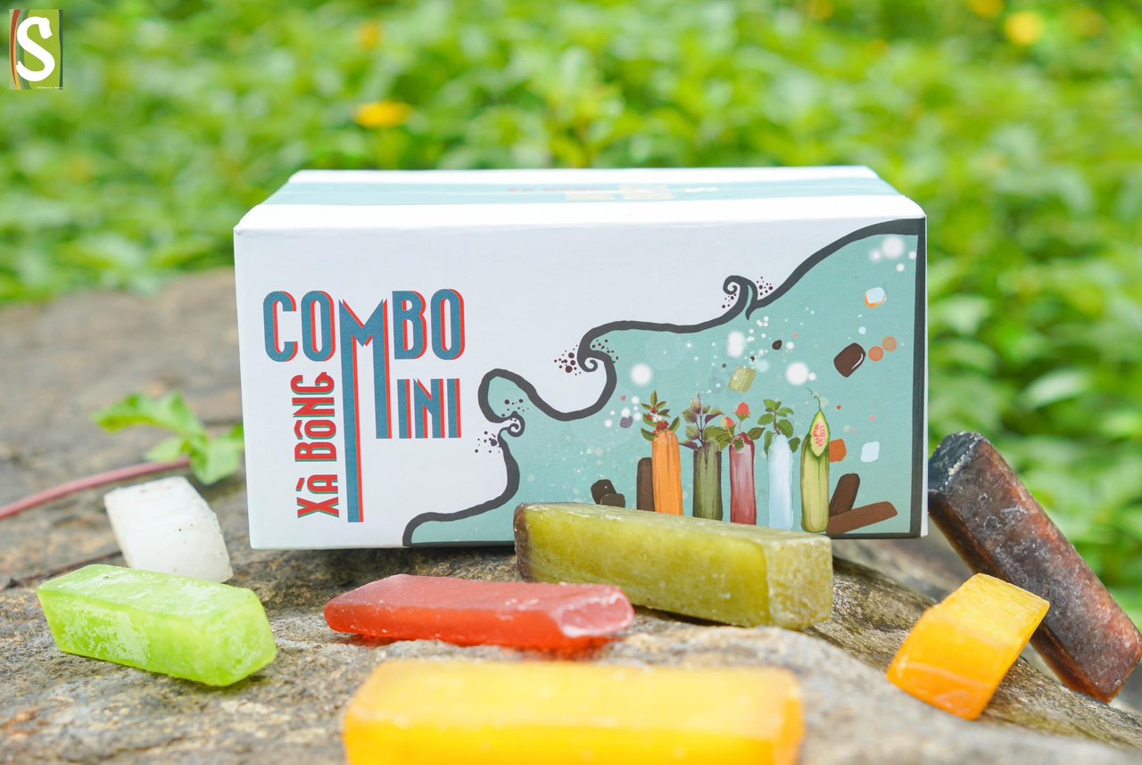 Vụn xà bông Sinh Dược - combo mini vụn xà phòng hộp 500gr tặng kèm túi lưới