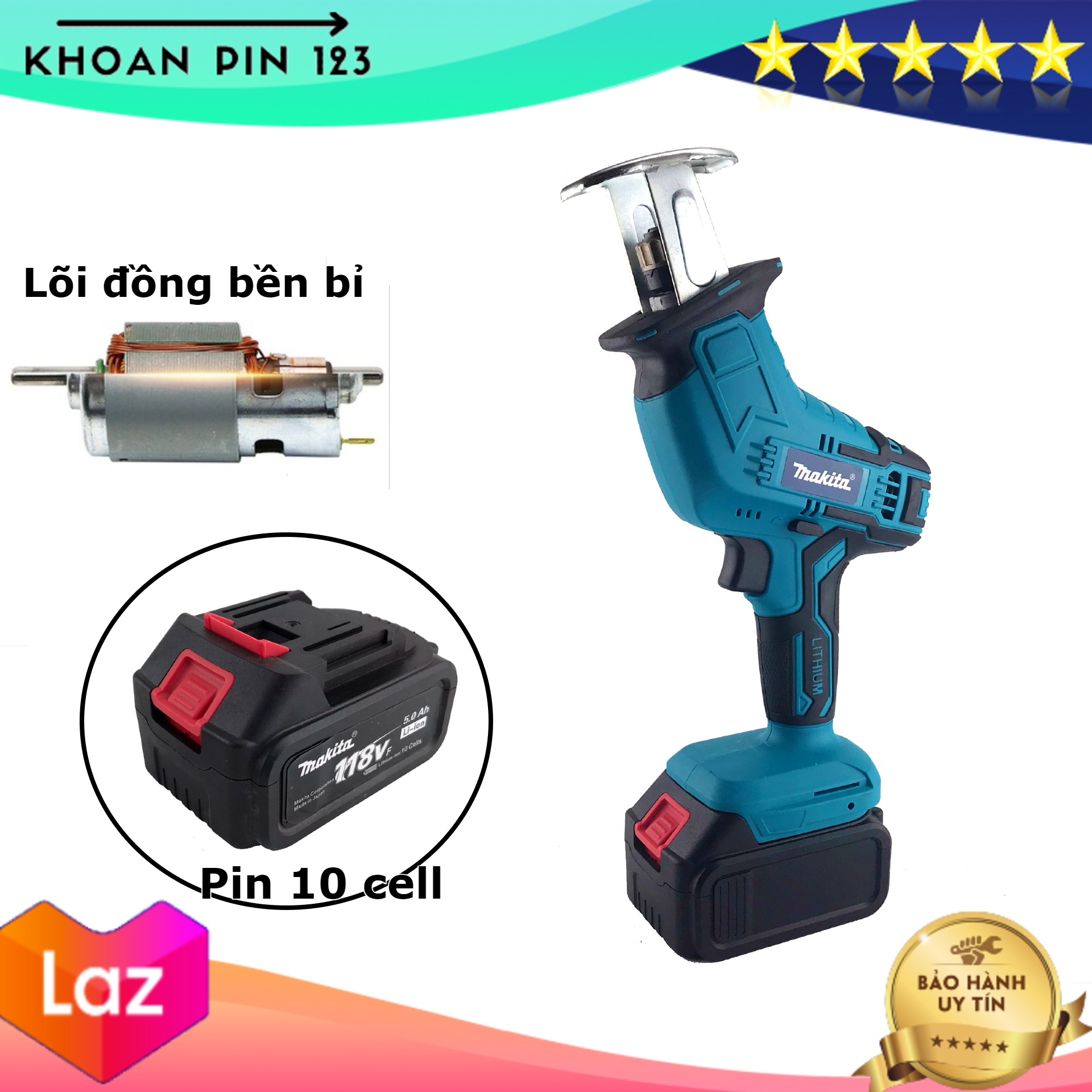 Máy cưa kiếm dùng pin Makita hàng chuẩn