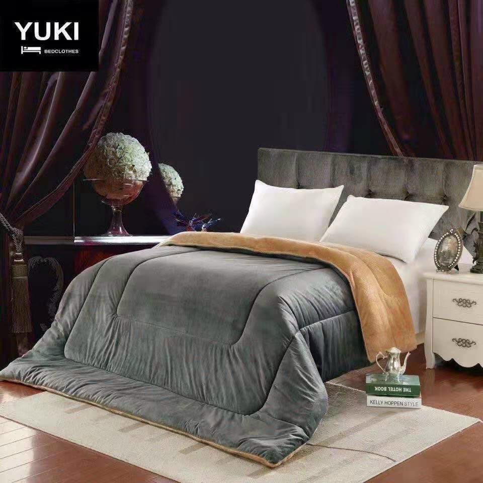 Chăn lông cừu yuki mùa đông kèm túi xách sang trọng, chăn lông cừu
