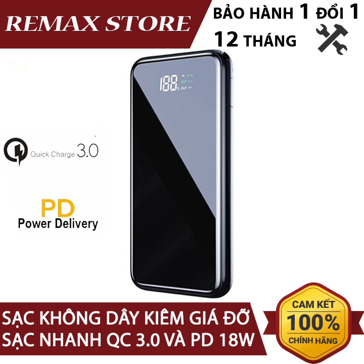 Pin Dự Phòng Không Dây 10000mah sạc nhanh Fast Charging Remax RPP-2 Sinyo Series
