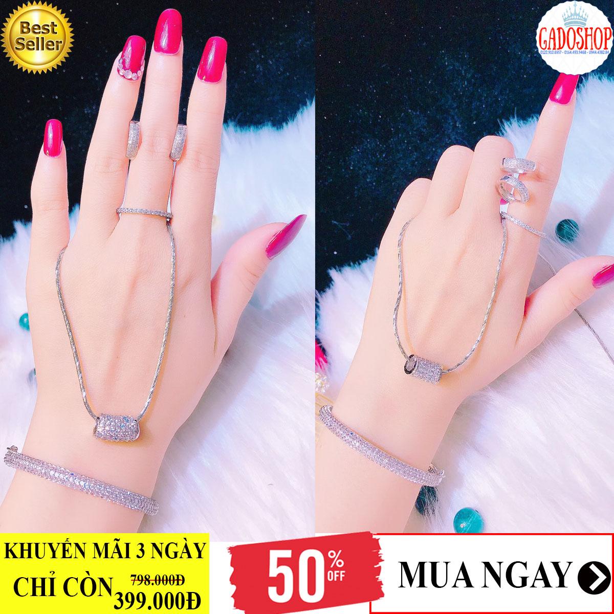 Bộ trang sức bạc nữ Trang sức Gadoshop KB422101975 - đeo làm công sở cực sang chảnh và quý phái