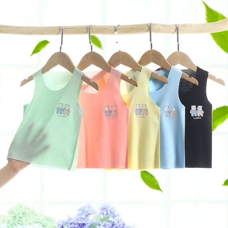 Áo 3 lỗ cho bé trai và bé gái thun lạnh, áo ba lỗ trẻ em mùa hè mát lạnh cao cấp từ 73-130cm