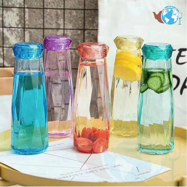 Combo 6 Bình đựng nước thủy tinh kim cương 420ml