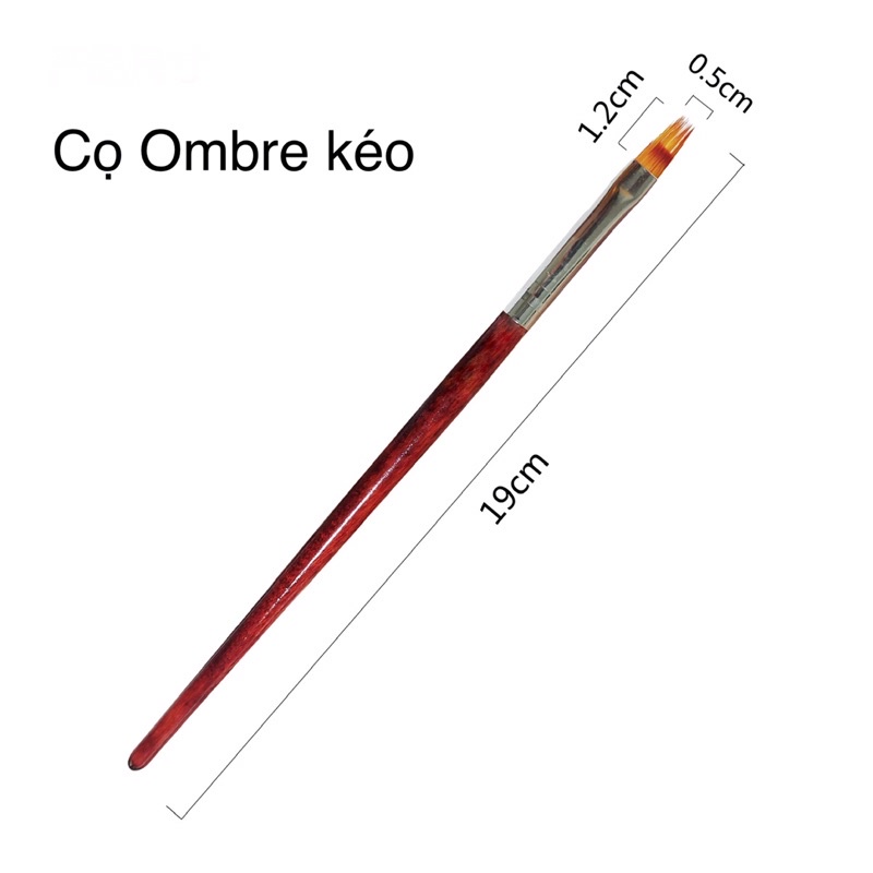 Cọ Ombre kéo, cán gỗ mái thưa trang trí móng, vẽ Nail