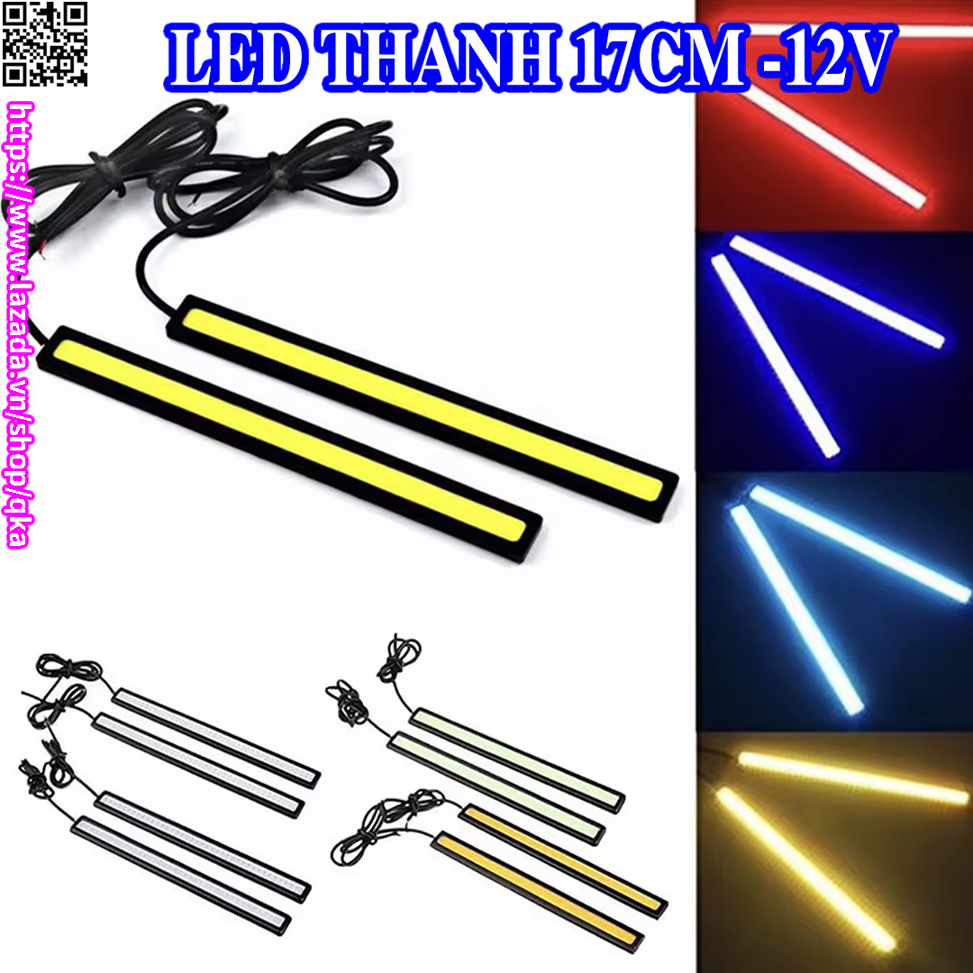Đèn Led sương mù, đèn gầm, đèn trần, đèn cốp 17cm COB 12V LED DRL độ ô tô, xe máy