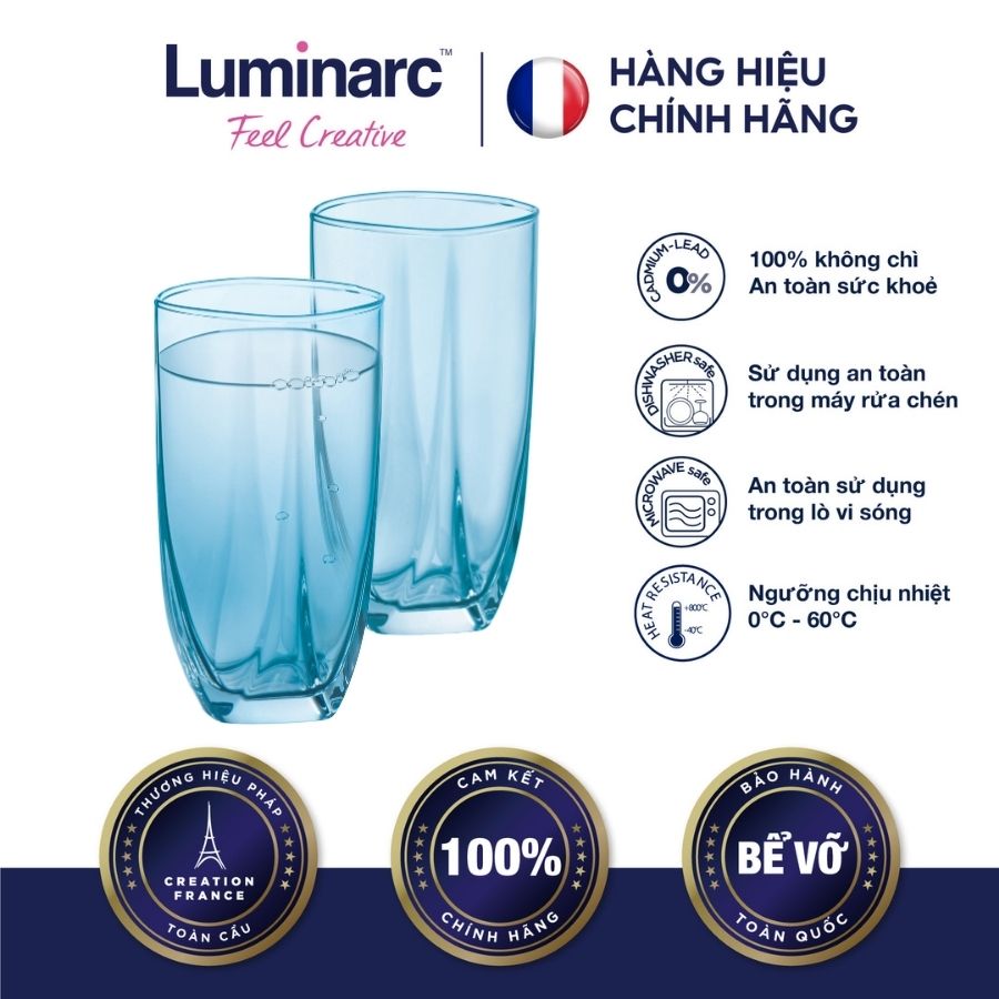 Bộ 6 ly thuỷ tinh luminarc eiffel sky blue