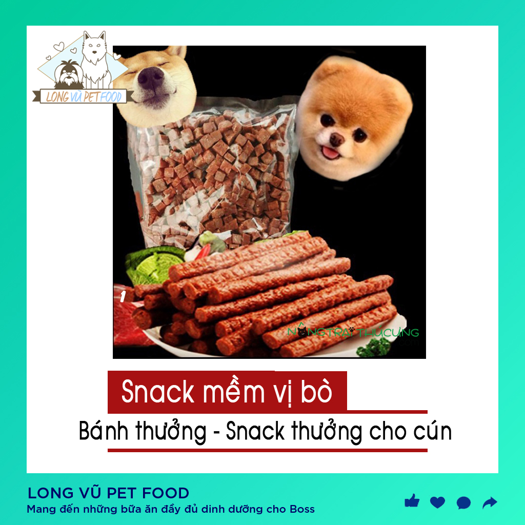 Thức ăn cho chó vị bò snack – Bánh Thưởng Cho Chó Vị Bò 1 thanh - Long Vũ Pet Food