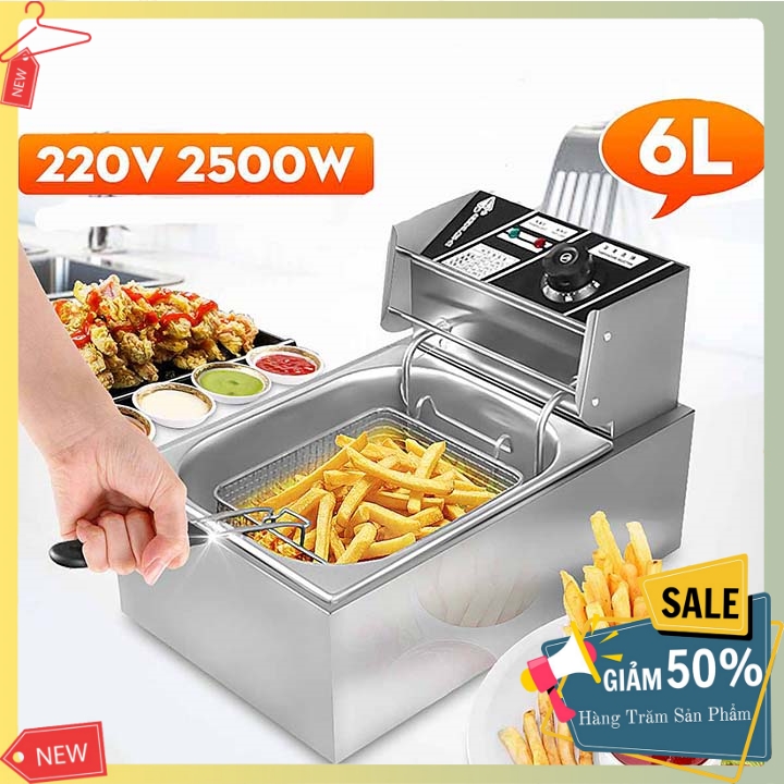Bếp chiên nhúng điện đơn 6L chuyên đồ ăn nhanh KFC