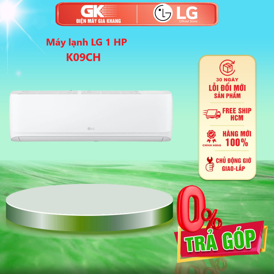 Máy lạnh lg 1 hp k09ch - đèn hiển thị thông minh trên dàn lạnh làm lạnh nhanh, hướng gió dể chịu - giao toàn quốc - freeship hcm