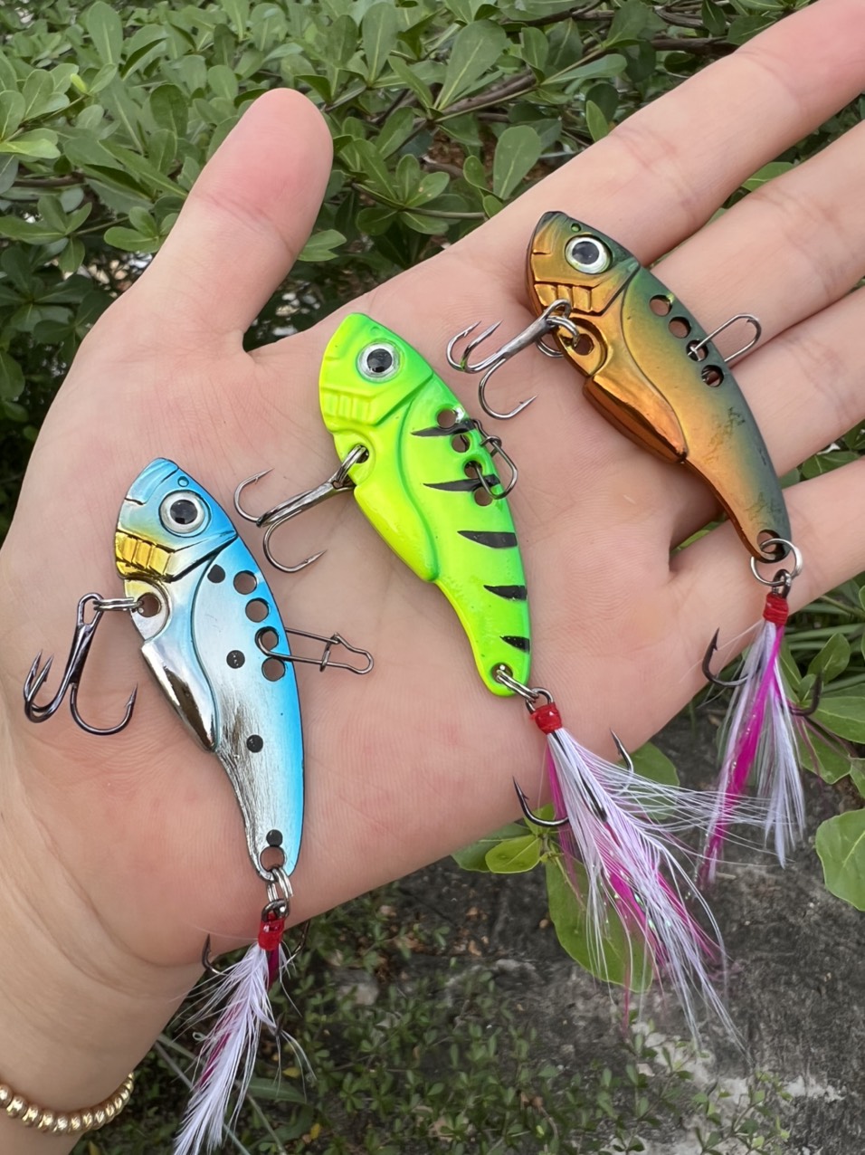 Mồi giả câu lure cá sắt đính lông vũ siêu nhạy -11g/5.5cm