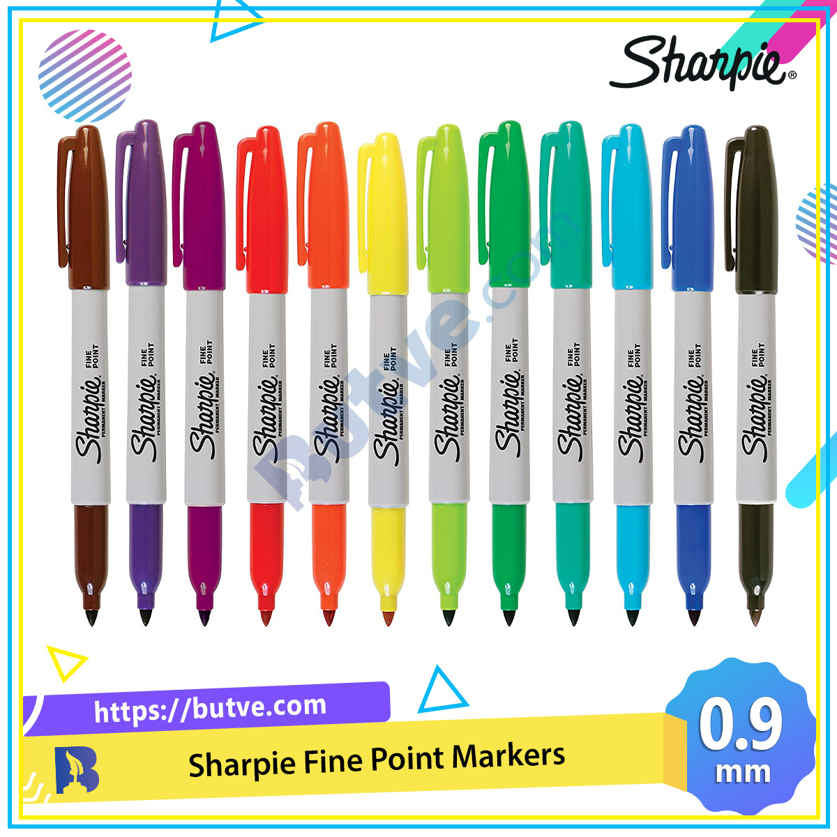 [HCM]Bút lông dầu vẽ đa chất liệu Sharpie Fine Point 0.9mm (Cây lẻ)
