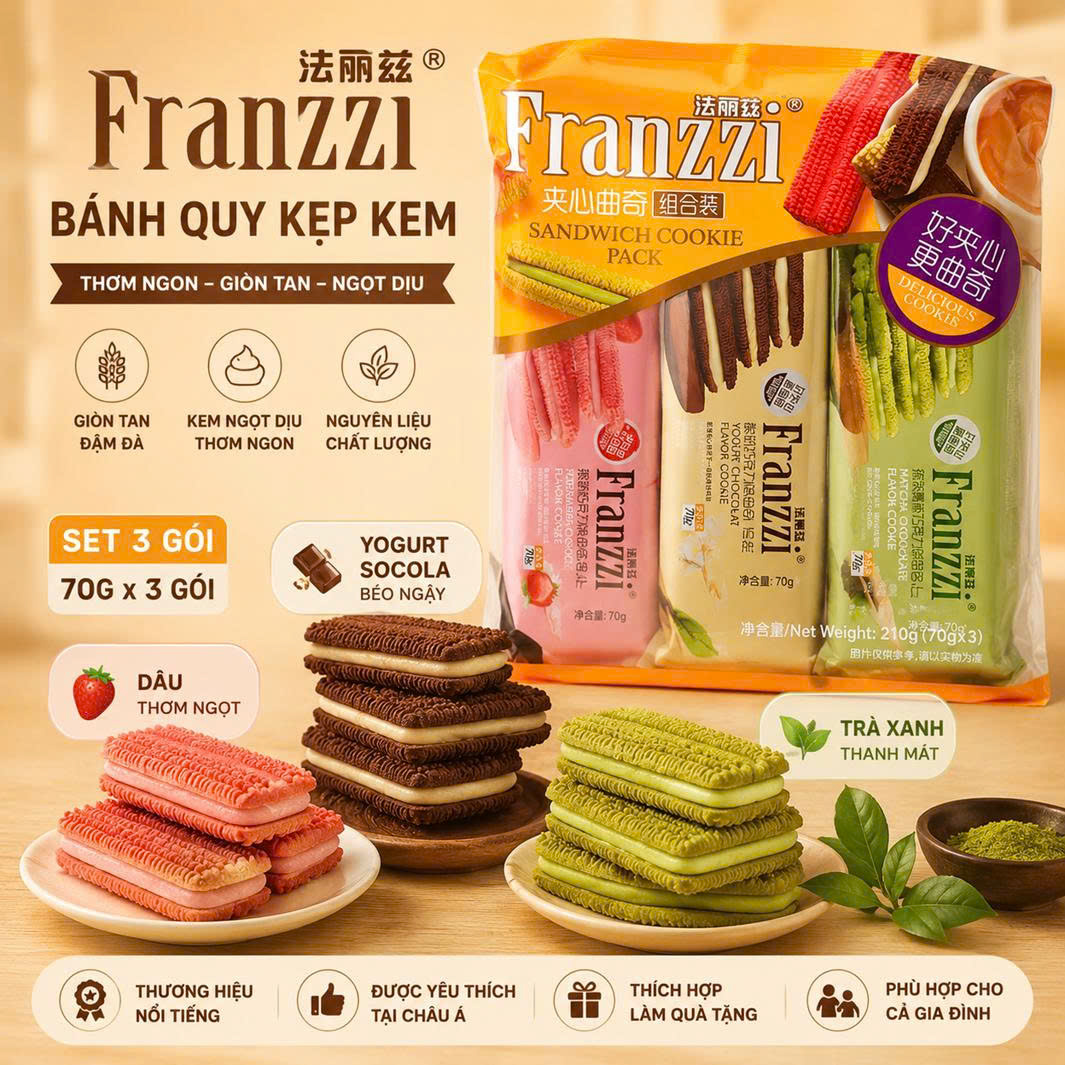 Bánh Quy Kẹo Kem Franzzi Set 3Gói - 90G