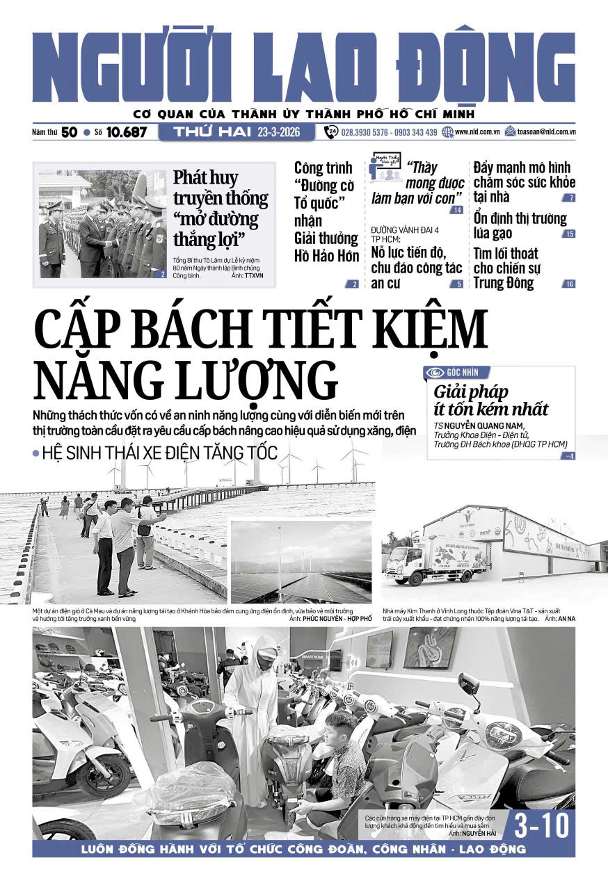 Nhật báo Người Lao Động từ ngày 23-03-2026 đến 29-03-2026