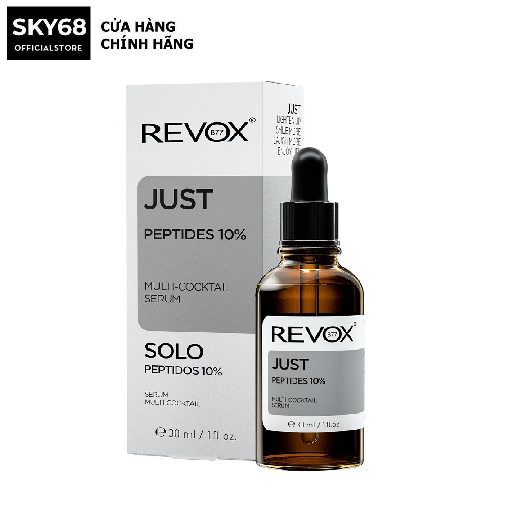 Tinh chất hỗn hợp dành riêng cho mặt và cổ revox b77 just peptides 10% multi-cocktail serum 30ml