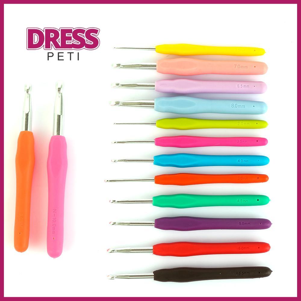 Peti dress 2.0-10mm mới grip mềm dụng cụ thủ công tay cầm ergonomic móc móc nhôm kim đan dệt sợi