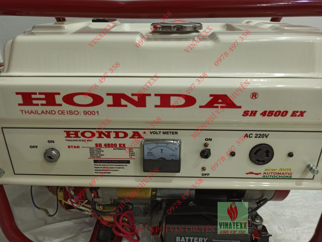 Máy phát điện Honda Sh4500ex, thế hệ mới, giật tay phụ, le gió tự động, tiết kiệm nhiên liệu tối đa