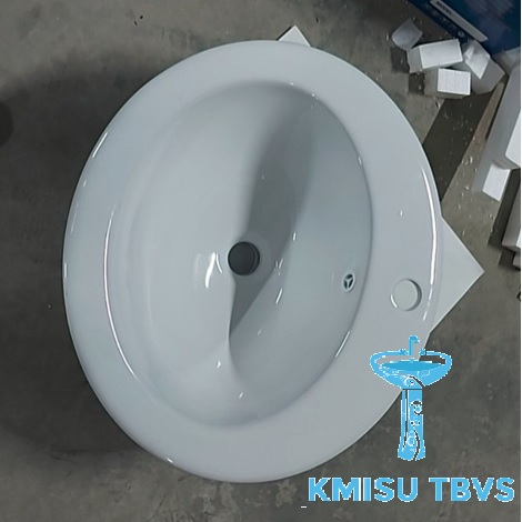 Chậu Lavabo, chậu rửa mặt đặt bàn đá âm bàn, chậu labo  elip - KMISU thiết bị vệ sinh