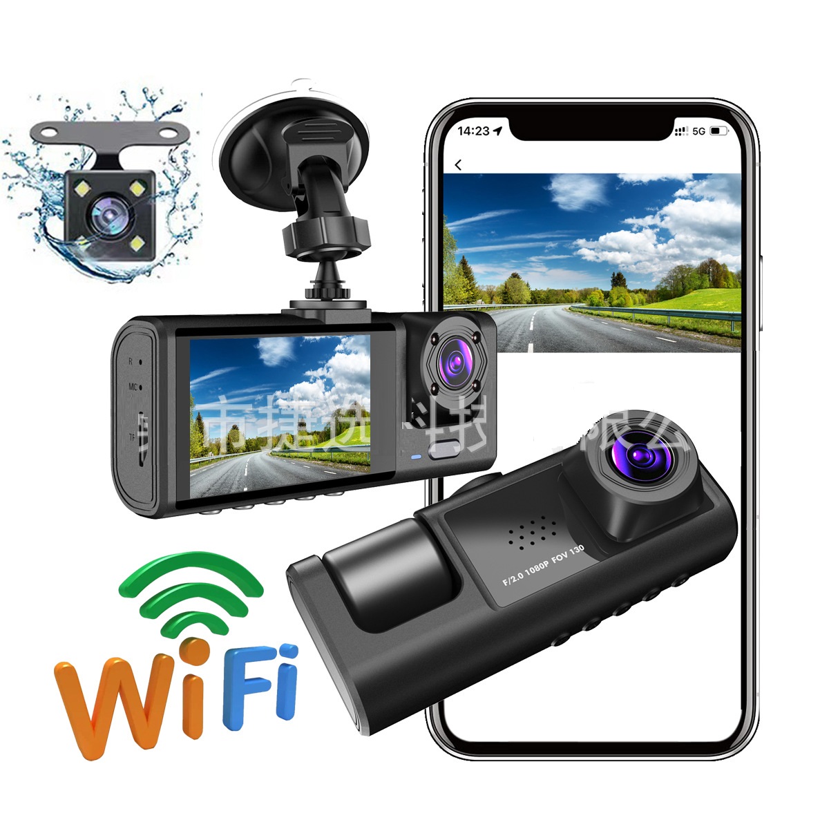 Camera hành trình 3 mắt full hd 1080p.